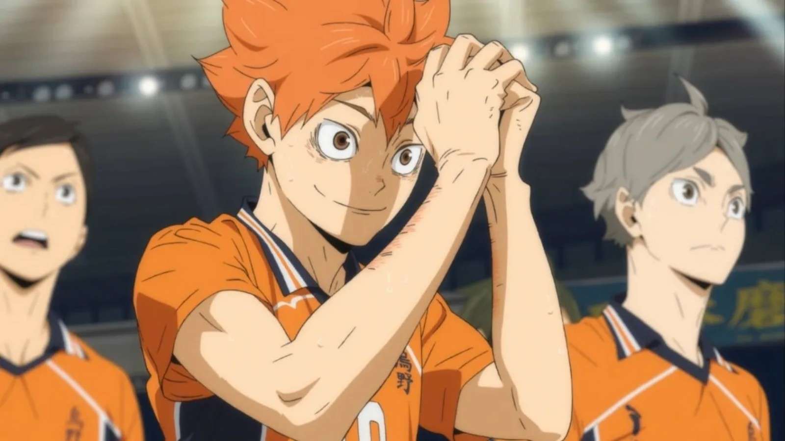 Haikyuu'da arka planda Hinata, Sugawara ve Ennoshita!!