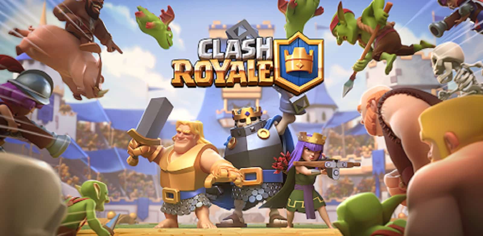 Oyundaki üç kahramanın yer aldığı Clash Royale sanatı