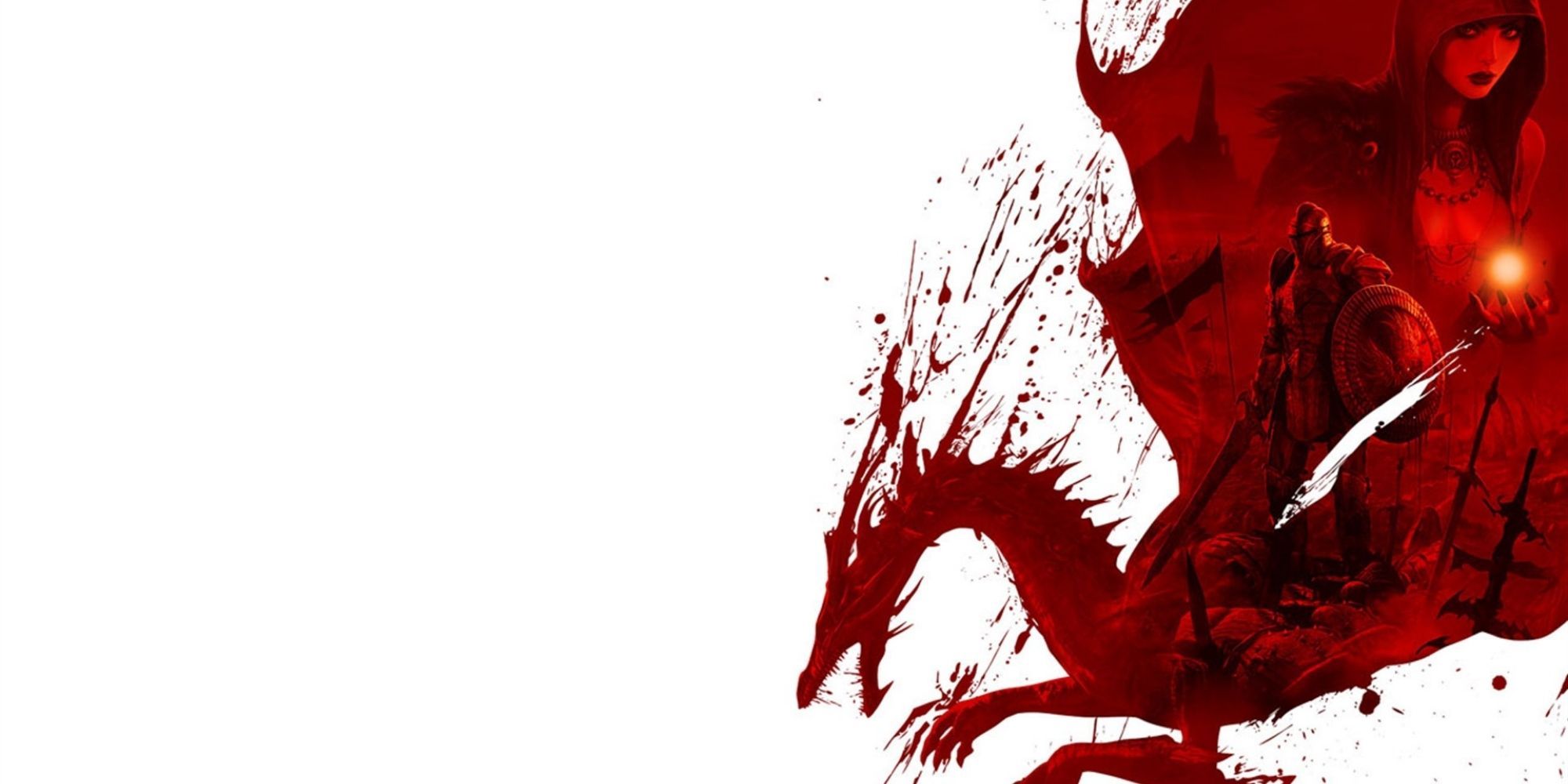 Kanlı ejderhayı içeren dragon age origins için tanıtım görseli